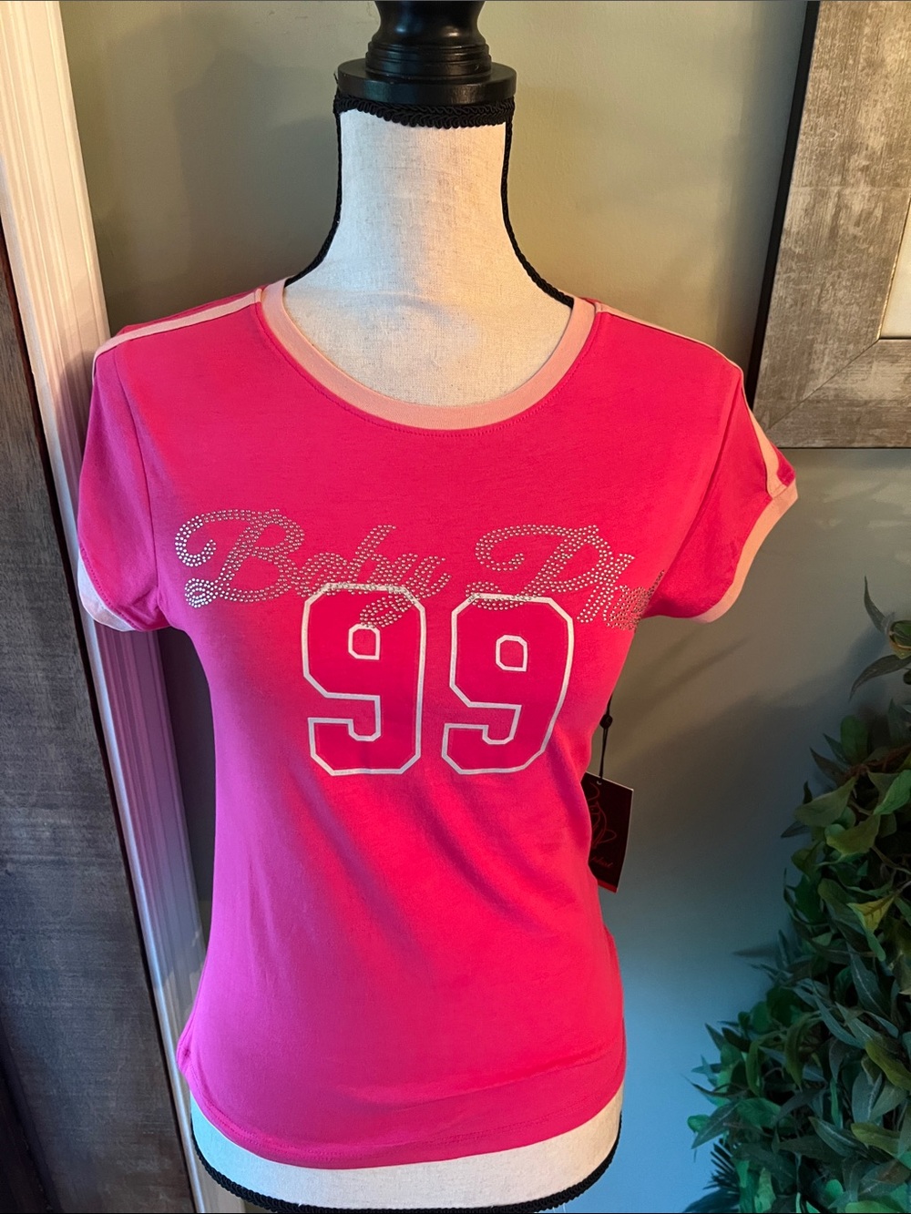 Baby Phat Hot Pink Tee with Light Pink Trim